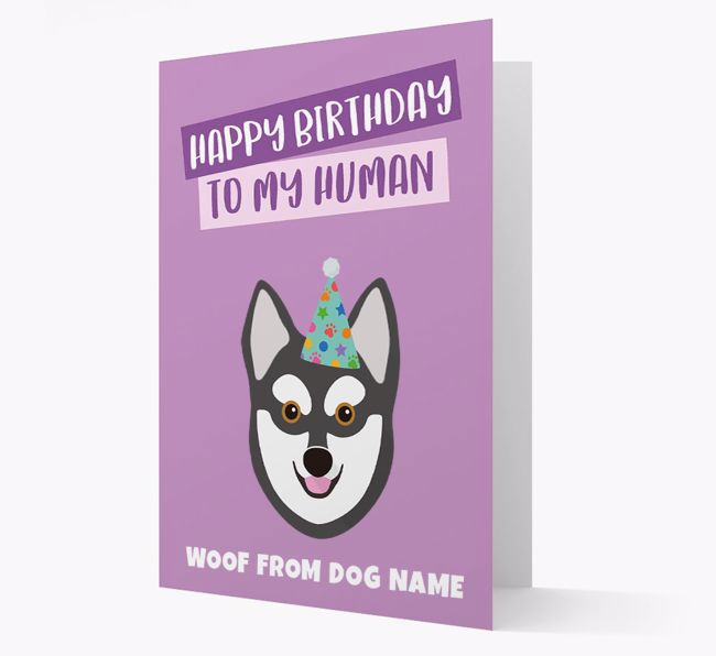 Personalized 'Happy Birthday To My Human' Card with {breedCommonName} Icon